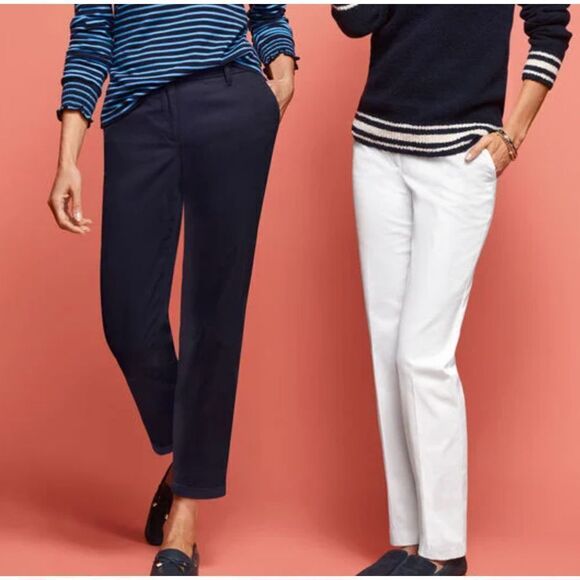 Talbots Black Cotton Stretch Relaxed Chinos Pants - Picture 1 of 6